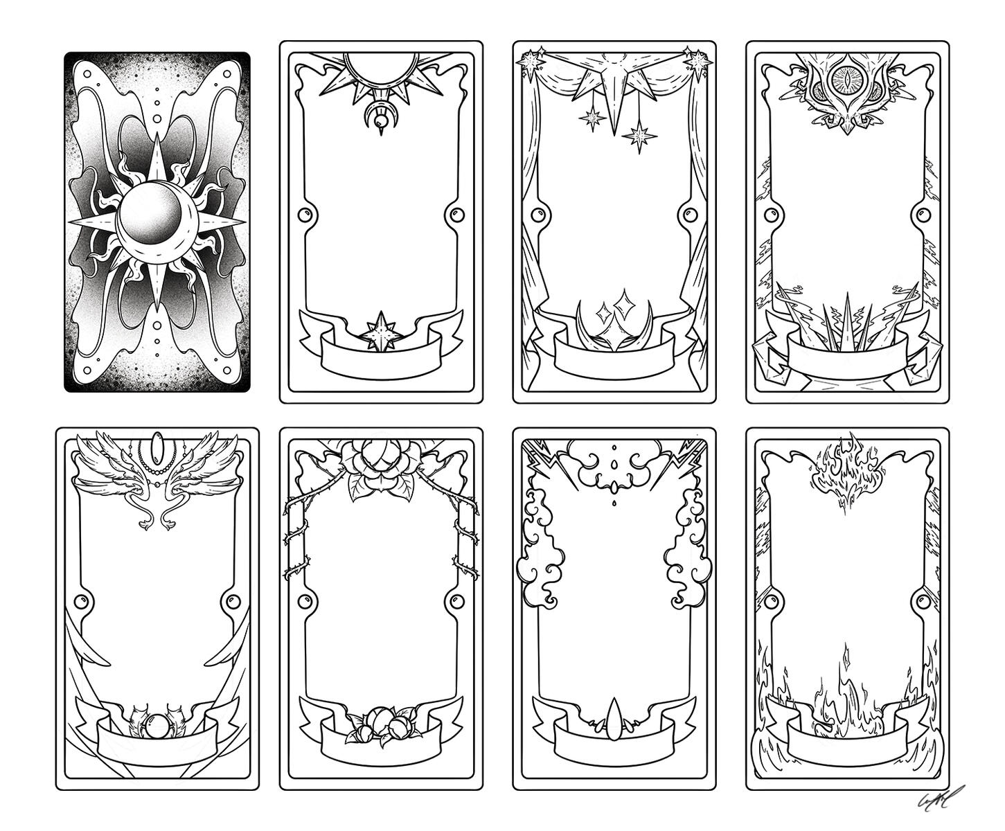 Clow Card Inspired Tarot Card Frames