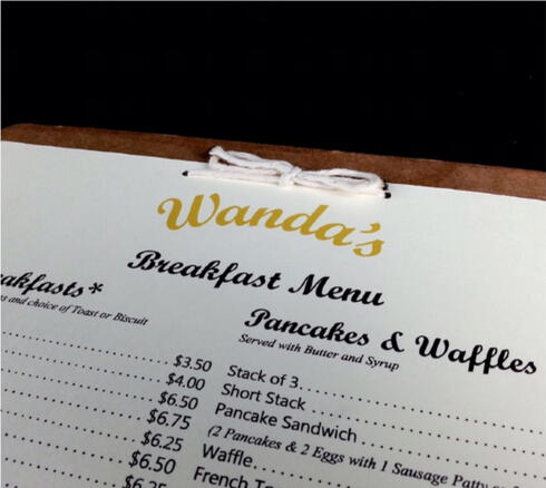 Wanda&#39;s Roadside Cafe Menu Redesign